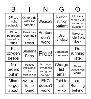 Checkout Bingo Card