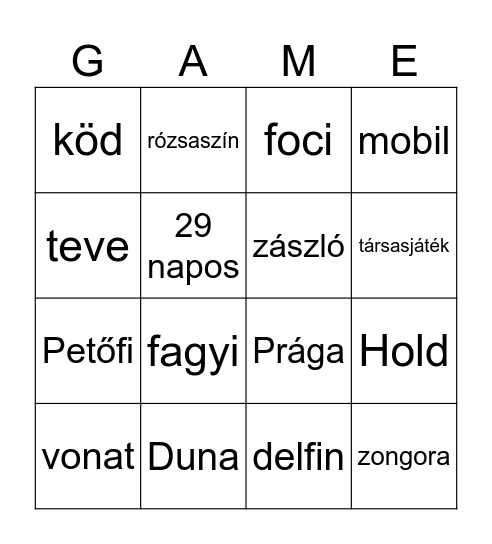 Baráti Bingo Card