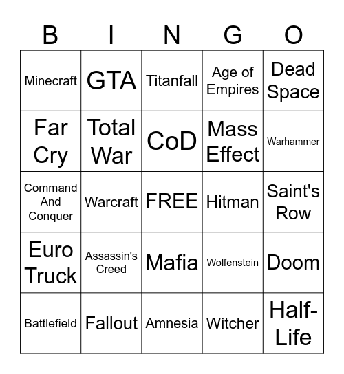 Ciprian Bingo Card