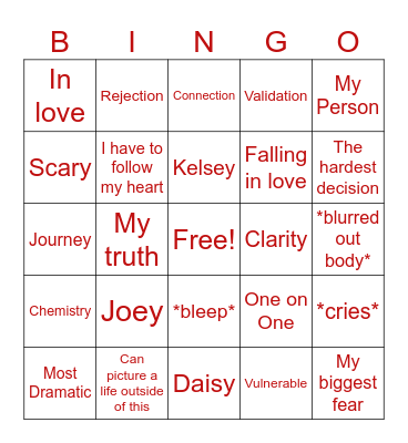 🌹 Bachelor Bingo 🌹 Bingo Card