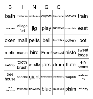 Metis Bingo Card