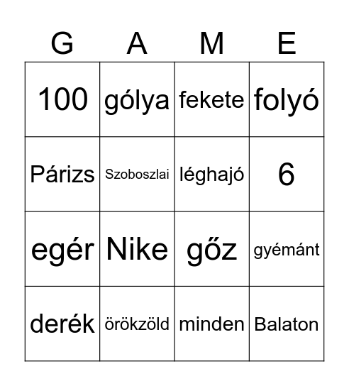 Baráti Bingo Card