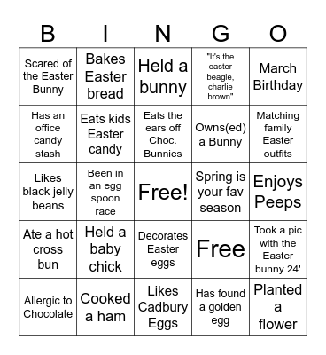 Easter Bingo Card