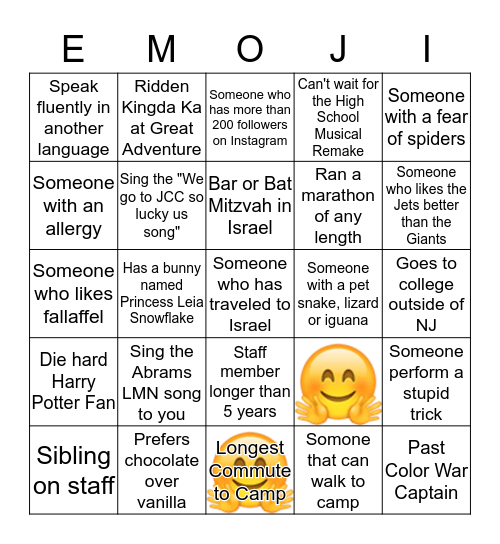 EMOJI BINGO Card