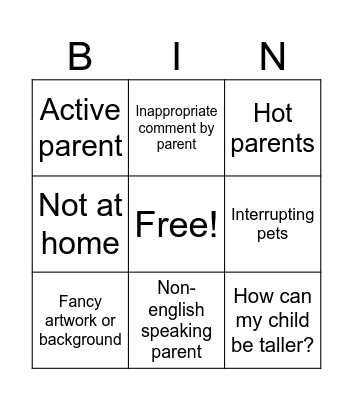 PTSC fun Bingo Card