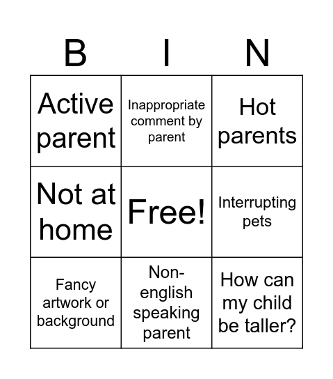 PTSC fun Bingo Card