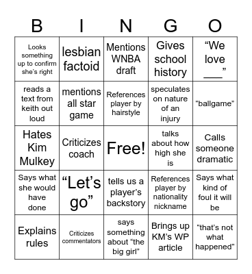 Triple M Bingo Card