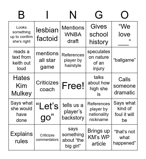 Triple M Bingo Card