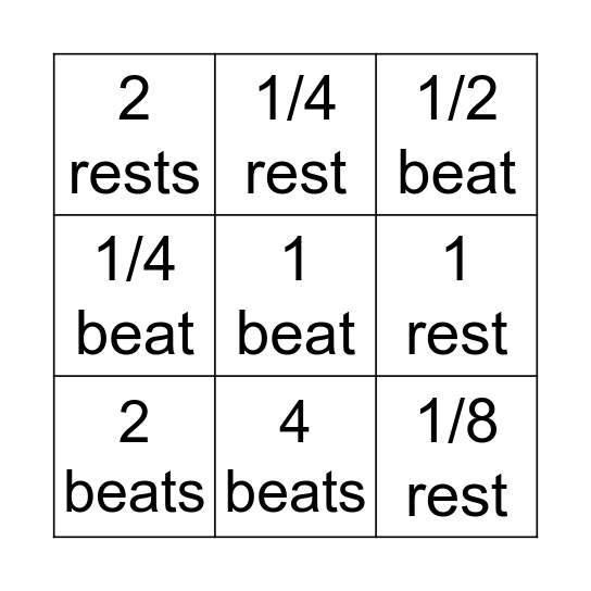 Bingo Beats Bingo Card