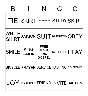 BECOMING A MISSIONARY Bingo Card