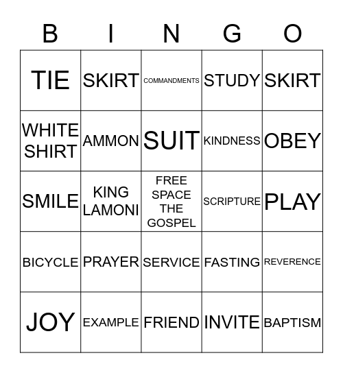 BECOMING A MISSIONARY Bingo Card