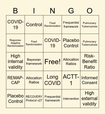 Platform Trial Bingo! Bingo Card