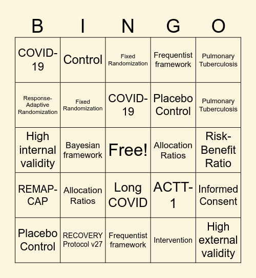 Platform Trial Bingo! Bingo Card