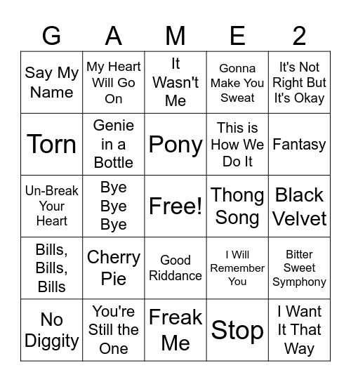 90s Bingo Card