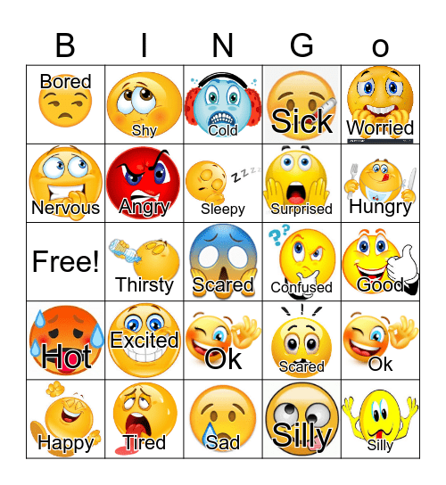 Feelings 2.0 Bingo Card