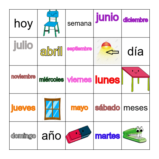 ESPAÑOL Bingo Card