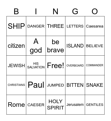 Paul's life Bingo Card