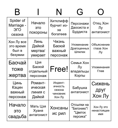 HONG LU CHAPTER Bingo Card