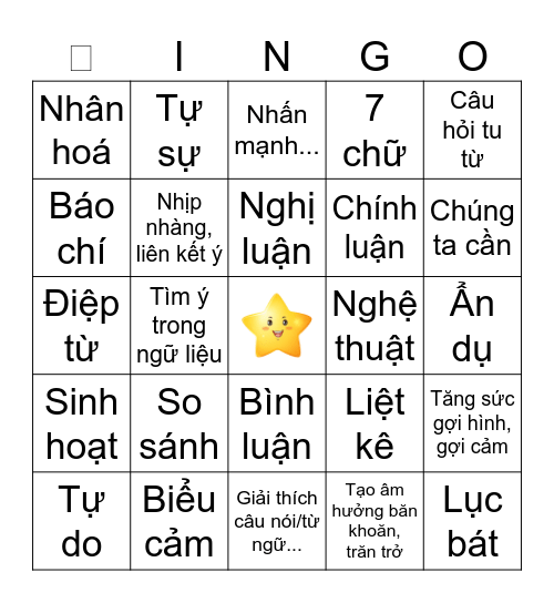 KẾT NỐI TRI THỨC ĐỌC HIỂU Bingo Card