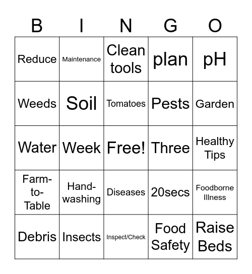 Garden Ready Bingo Card