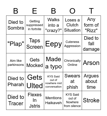 BB Bingo Card