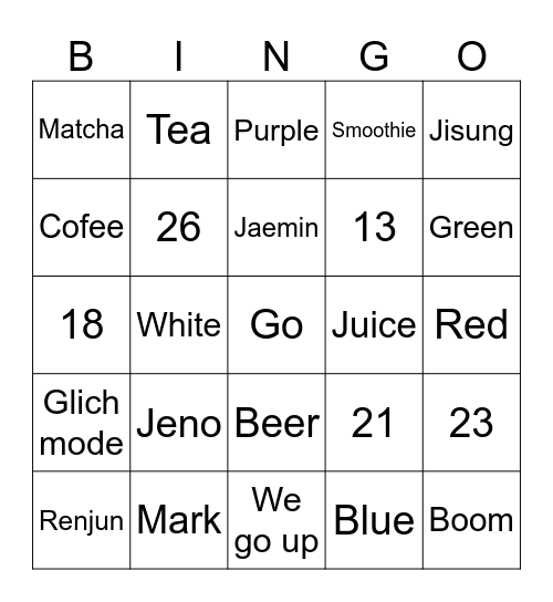 NONO BINGO Card