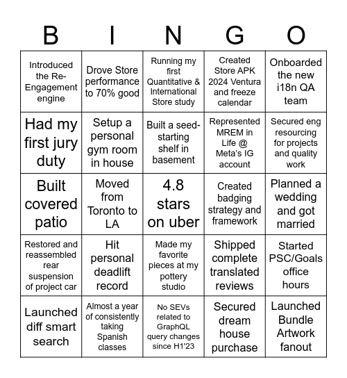 ~Store Ex Celebrations~ Bingo Card