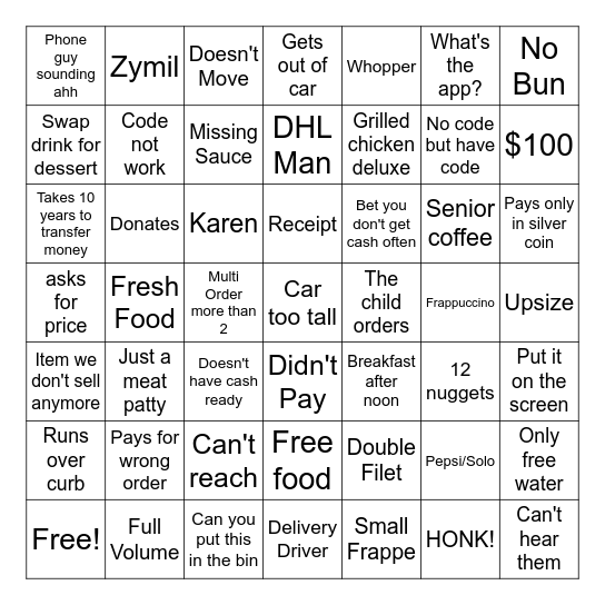 OT Bingo Card