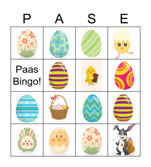 Paas Bingo Card