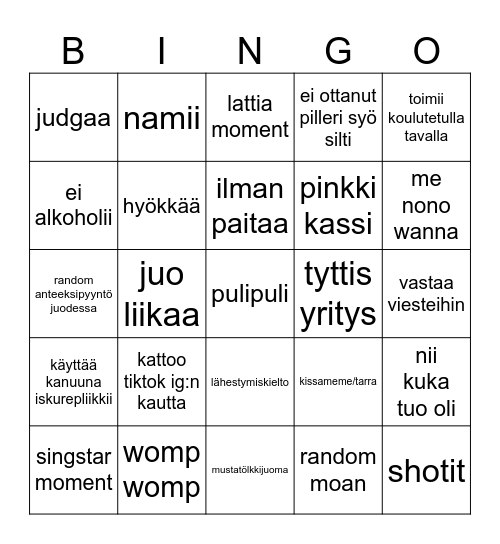 ville Bingo Card