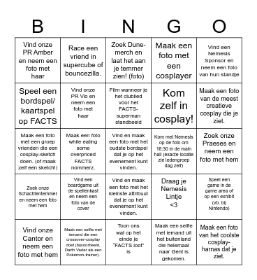 Nemesis Facts Bingo! Bingo Card
