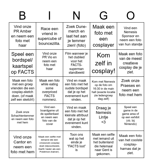 Nemesis Facts Bingo! Bingo Card