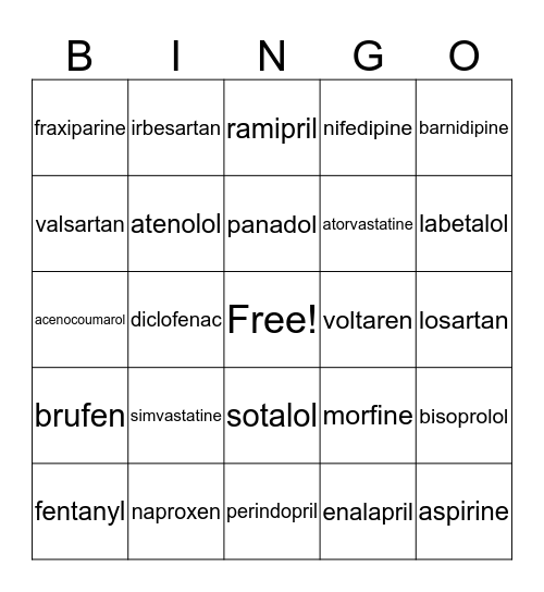 MEDICIJNLEER Bingo Card