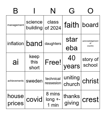 KING KEVIN Bingo Card