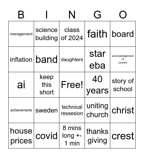 KING KEVIN Bingo Card