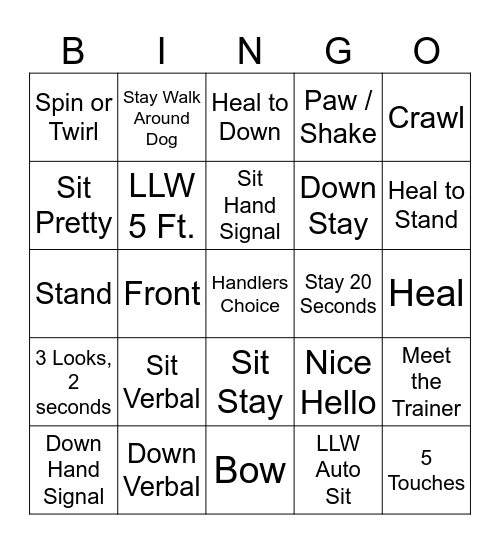 Dogs Just Want to Have FUN! Bingo Card