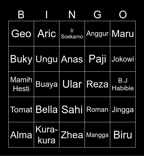 Papan Bingo Bella Bingo Card