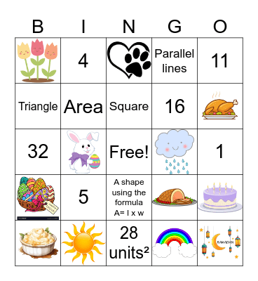 Spring Break Bingo Card