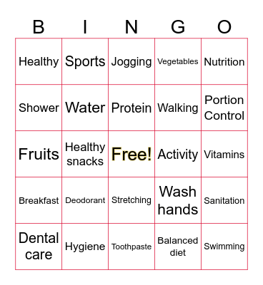 "NAH" BINGO Card