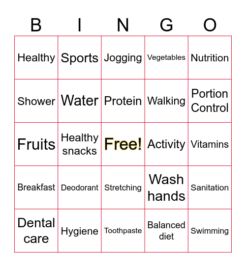 "NAH" BINGO Card