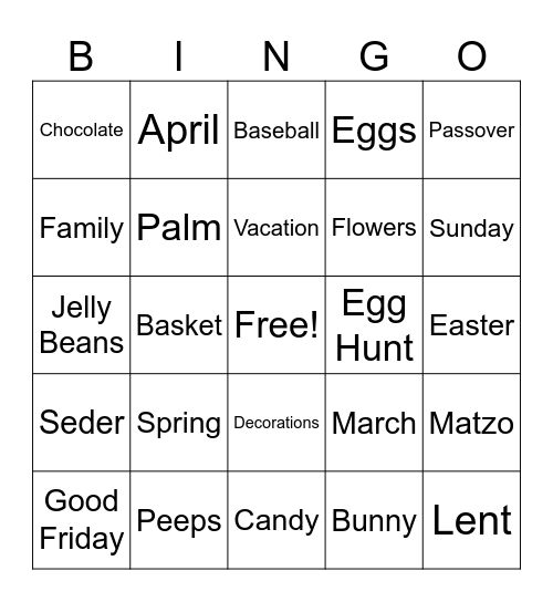 SPRING BINGO Card