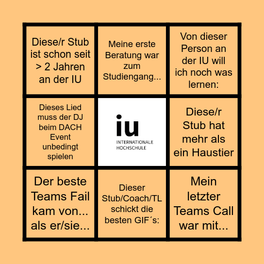 IU BINGO Card