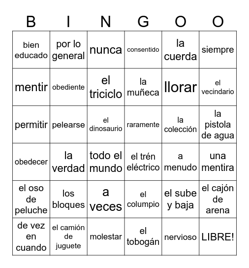 MP4 SP2 Bingo Card