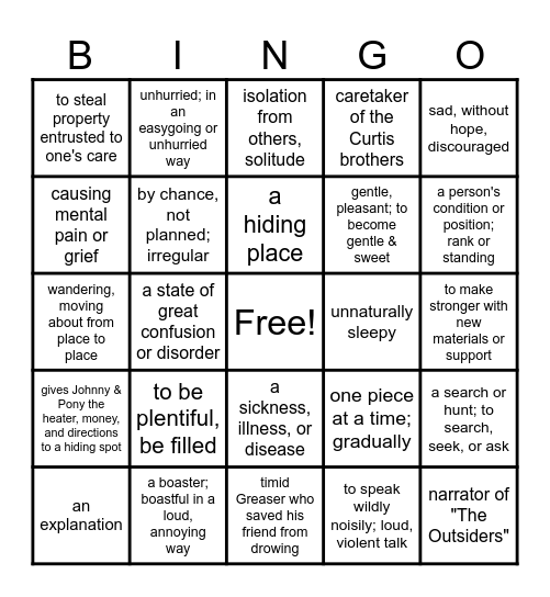 Unit 12 • Level B Bingo Card