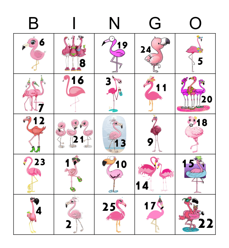 Flamingo Bingo Card