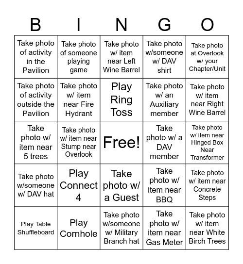 2024 DAV/DAVA Bingo Icebreaker Bingo Card