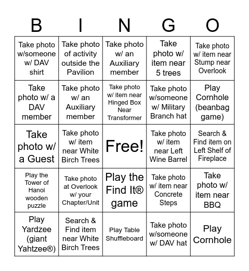 2024 DAV/DAVA Bingo Icebreaker Bingo Card