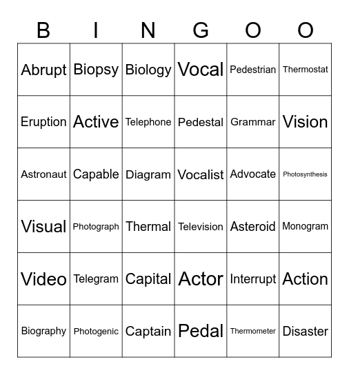 BK Bingo Card