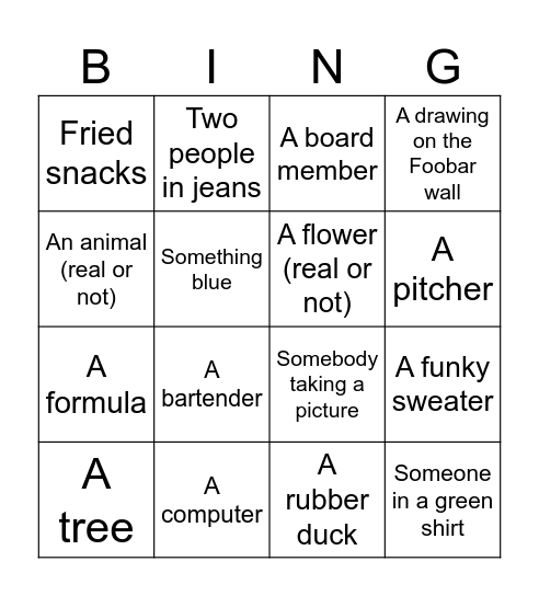 Photoparties Bingo Card