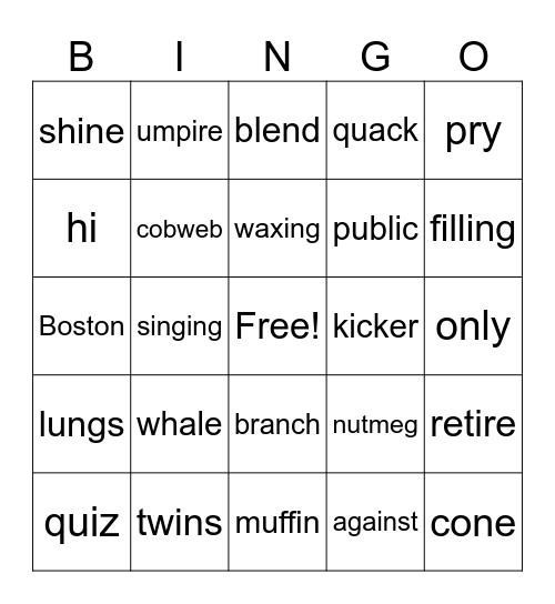 Fun BINGO Card